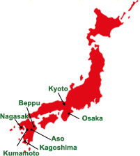 Kyushu Small Group Tour of Japan Map